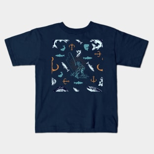 Angler's Pattern of Freshwater Fishing Kids T-Shirt